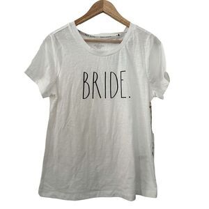 RAE DUNN White BRIDE Short Sleeve Graphic NWT